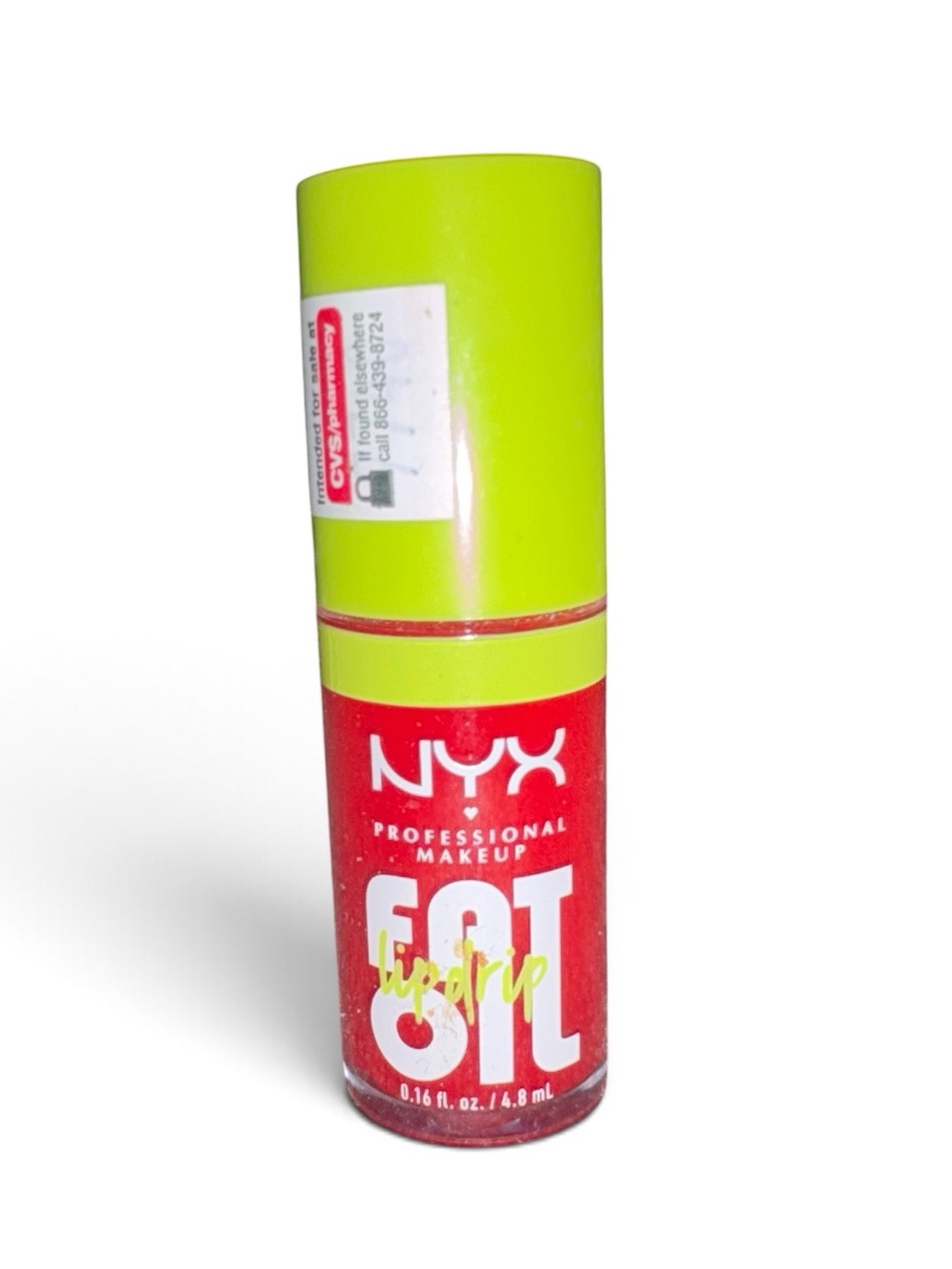 NYX Lip Oil in Neon Green Cap and Red Tube